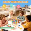 Montessori Wooden Stacking Puzzle Toy, 3D Color Stack Game for Kids Ages 3+