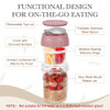SOLIGT 2 Pack Overnight Oats Containers with Lids (Oat White/Rose Pink)