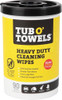 Tub O' Towels Heavy-Duty Multi-Surface Cleaning Wipes A Extra-Large 10" x 12", 90-Count Canister A Removes Grease,
