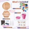 Nuyoach DIY Mosaic Tiles Crafts Kits for Adults, Mixed Stained Glass Mosaic Kit with 2 PCS Wooden Coaster Making