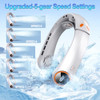 Taiofan Portable Neck Fan, 5000mAh Bladeless Fan with 3 Built-in Fans, Instant Cooling 360° Surround Airflow & LED
