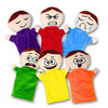 4E's Novelty Feeling Hand Puppets for Kids with 6 Emotions, with Moveable Arms, Soft Plush Hand Puppets for Toddlers,