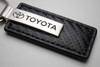 AU-TOMOTIVE GOLD Carbon Fiber Rectangular Leather Key Chain for Toyota (Black)
