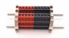 Dinkle Assembly DK4N Red/Black 10 Gang DIN Rail Terminal Blocks, 10-22 AWG, 30 Amp, 600 Volt