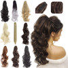 Felendy Ponytail Extension Claw 18" 20" Curly Wavy Straight Clip in Hairpiece One Piece A Jaw Long Pony Tails for