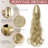 Felendy Ponytail Extension Claw 18" 20" Curly Wavy Straight Clip in Hairpiece One Piece A Jaw Long Pony Tails for