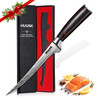 Huusk Fillet Knife for Meat with Wood Handle, Flexible Filet Knife for Fish