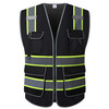 LOHASPRO High Visibility Vest for Men Reflective Safety Vest with Pockets Class 2 Construction Work Vest Zipper Front