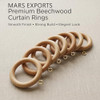 Mars Exports 24 Pieces 2.5 Inch Wooden Drapery Curtain Rod Rings for 1.5 inch Rod Pole, 1.75 INCHES Inner Dia, Natural