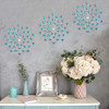 SIYIKRYP Set of 3 Crystal Sunburst Wall Decor A 9.8" Metal Wall Art with Blue Rhinestone Accents A Modern 3D Starburst