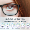 Stylish Blue Light Blocking Glasses for Women or Men - Ease Computer and Digital Eye Strain, Dry Eyes, Headaches and