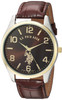 U.S. Polo Assn. Men's Brown Dial Watch with Gold-Tone Bezel and Croc-Embossed Strap A Analog Quartz Timepiece in Gift