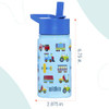 Wildkin Kids Stainless Steel Water Bottle, 14oz, Trains, Planes & Trucks