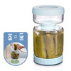 WhiteRhino Glass Pickle Jar with Strainer Flip,34oz Pickle Container,Hourglass Pickle Juice Separator Jar for Gherkins