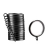 Quiet Curtain Rings with Clips, 1-5/8 Inch, Matte Black, 14 PCS