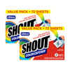Shout Color Catchers for Laundry, Allow Mixed Washes, Prevents Color Runs and Maintains Original Clothing, 72 Count -