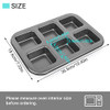 Beasea Nonstick Brownie Pan, 2 Pack 6 Cavity Black Square Brownie Muffin Pan Cake Pan Mini Cheesecake Cupcake Bakeware