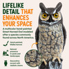 Dalen Lifelike Great Horned Owl Decoy Bird Repellent - 16-in Hand-Painted