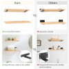 Mkono 8 Pack Shelf Brackets, 6 Inch Hidden Floating Black Metal L Brackets