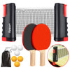 FBSPORT Ping Pong Paddle Set, Portable Table Tennis Set with Retractable Net,Rackets,Balls and Carry Bag for