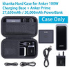 khanka Hard Travel Case for Anker 100W Charging Base+Anker Prime 27,Black