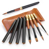 Sable Travel Watercolor Brushes, Fuumuui 4pcs Elegant Sable Travel Brushes Travel Watercolor Kit with Leather Pouch