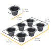 Chicago Metallic 6-Cup Popover Pan, Heavyweight Aluminized Steel with Nonstick Coating, Ideal for Yorkshire Pudding,