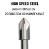 Drill America 1/2"-100 High Speed Steel 6 Flute Chatterless Countersink, Dew Series