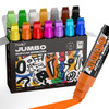 JusArt 14 Colors Jumbo Markers for Quick Bold Poster Banner Sign Lettering and Coloring, 15mm Wide Tip Acrylic Markers