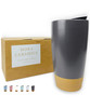 Mora Double Wall Ceramic Coffee Travel Mug with Lid, 14 oz, Portable, Microwave, Dishwasher Safe, Insulated Reusable