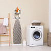 TJ.MOREE Wall Mount/Over The Door Ironing Board Holder with Large Storage Basket, Laundry Room Iron and Ironing Board