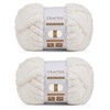 Crafted By Catherine Chunky Chenille Yarn - 2 Pack (8 oz / 227 g, 31.7 Yards Each Skein), Ivory, Gauge 7 Jumbo