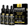 Beaueli 5% Minoxidil for Men and Women, Hair Growth, Beard Growth, Hair Regrowth, Unscented Drop, 3 Fl Oz, 3 Bottles
