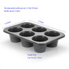 Monfish Jumbo Deep Muffin Pan 6 Cup Carbon Steel Gray Stone non Stick Coating Muffin Tin 3.5diax3inch cup
