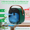 Portable Air Conditioner-5200mAh Rechargeable Personal Air Cooler with 3 Speeds Duration 5-10 hrs, Quiet Mini Air