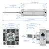 BAOMAIN Pneumatic Air Cylinder 1-1/4" Bore 8" Stroke SC32x200