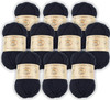 10-Pack of Yonkey Monkey 500 Grams Yarn - 70% Rayon derived from Bamboo, 30% Cotton - Imported - Black 9002