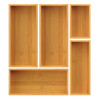 Bayting Bamboo Drawer Organizer Set, 5-Piece Storage Trays for Kitchen, Bathroom, Office Desk, Makeup & Junk