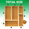 Bayting Bamboo Drawer Organizer Set, 5-Piece Storage Trays for Kitchen, Bathroom, Office Desk, Makeup & Junk