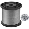 Wire Rope, 1/16 Steel Wire, Stainless Steel 304 Cable, 328FT Length Aircraft Cable with 100pcs Sleeves Stops, 7x7