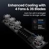 KIWIHOME Cooling Fan for PS5 Pro, 4-Fan 36-Blade with Auto Speed USB3.0