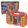 Ontel Battery Daddy Storage & Organizer Case w/Tester, Stores & Protects Up to 180 Batteries, Double-Sided, Clear