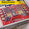 Ontel Battery Daddy Storage & Organizer Case w/Tester, Stores & Protects Up to 180 Batteries, Double-Sided, Clear