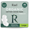 Rael Organic Cotton Cover Sanitary Pads for Women, Heavy (Large, 48 Ct)