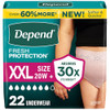 Depend Fresh Protection Adult Diapers for Women, XXL, 22 Count