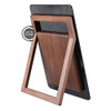 Desktop Black Glass Dry Erase Whiteboard with Reversible Wood Stand, Small Portable White Board Easel for Desk,
