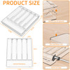 Yieach Clear Silverware Organizer with Lid - 12 inch Wide - Large Silverware Drawer Organizer & Tray and Utensil