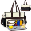 PASMAN Insulated Lunch Bag for Women, 15.6" Laptop Tote with Leakproof Cooler Compartment for Nurse Teacher Work