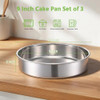 E-far 9 Inch Round Cake Pan Set of 3, Stainless Steel Cake Baking Tins