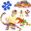 Kids Building Blocks STEM Toys, 120 PCS Plastic Gear Interlocking Sets That Bends - Safe Material - Toddler